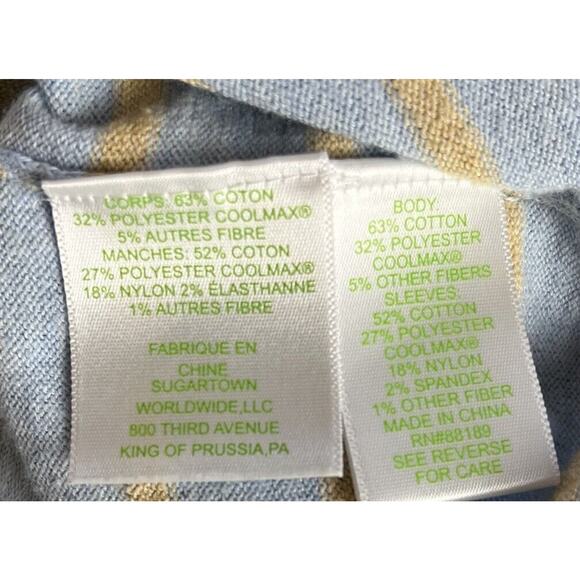 Lilly Pulitzer Cobo Blue Gold Striped Sweater Size Medium - Picture 6 of 6